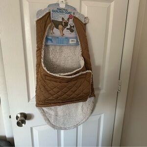 Quilted Dog Coat in Tan and Cream
